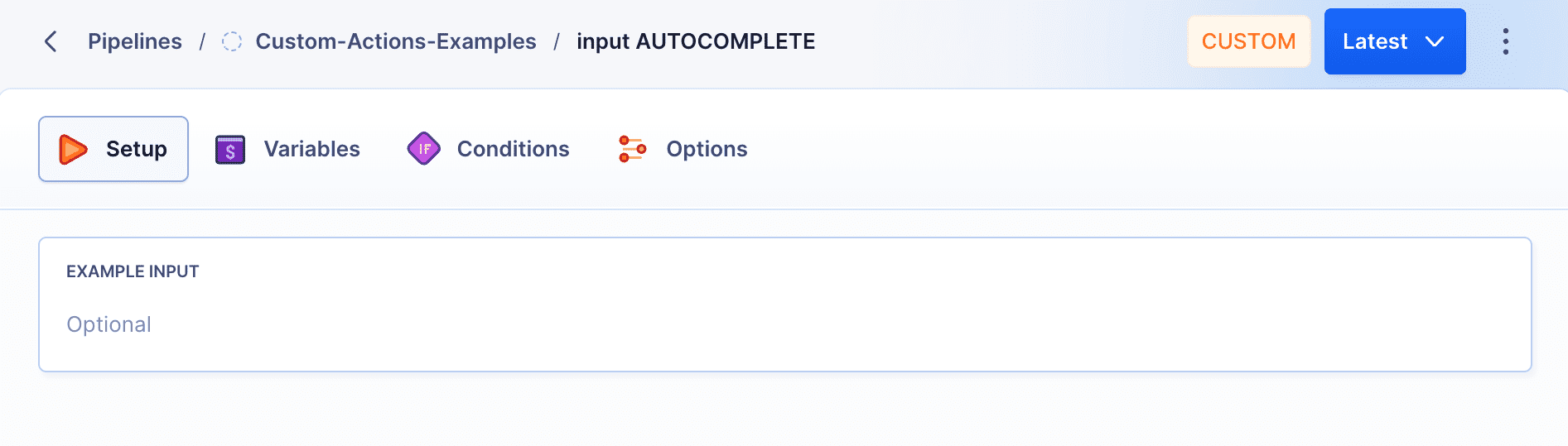 Custom action with AUTOCOMPLETE inputs
