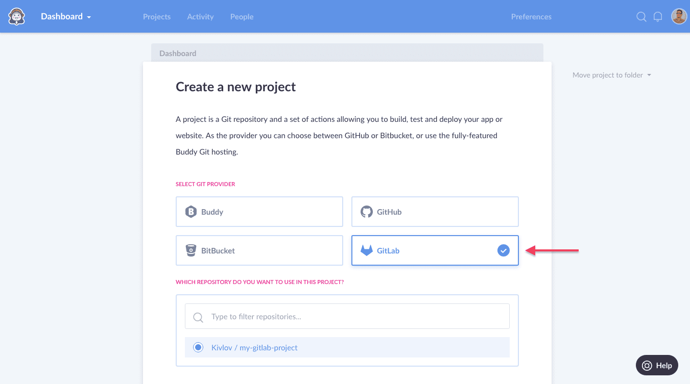 Creating a new project with GitLab