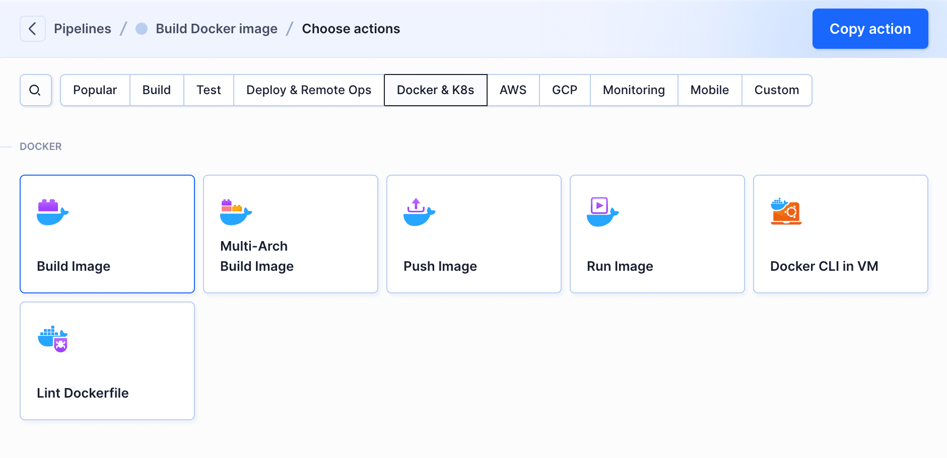 Adding Build Docker image action