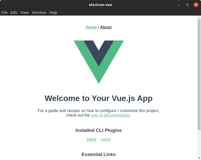 Electron loaded the Vue application correctly