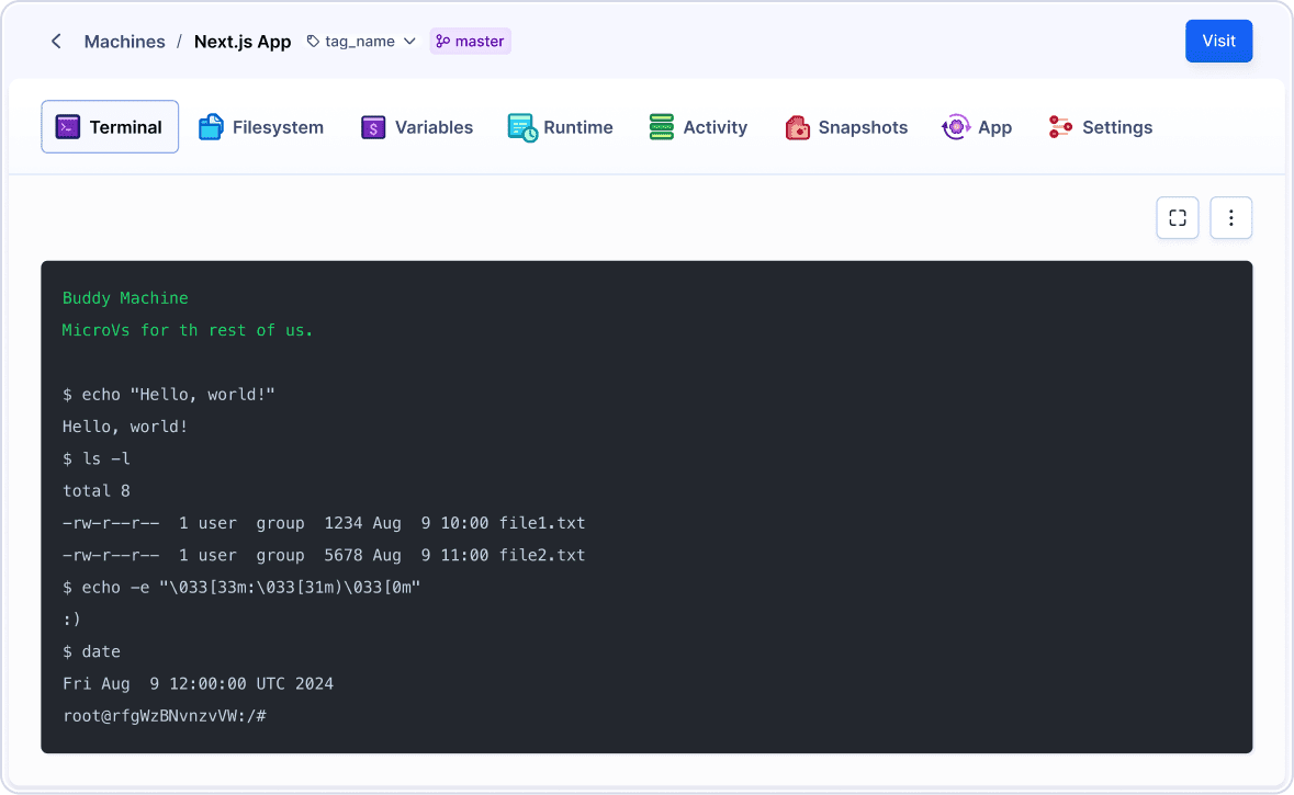 Sandbox terminal