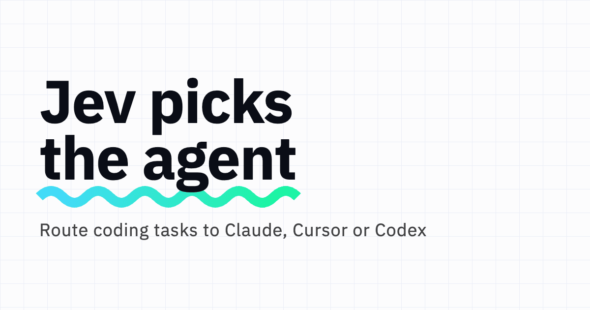 Route Coding Tasks to the Right Agent with Jev