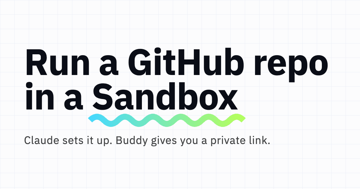 Run a GitHub Repo in a Sandbox with Claude