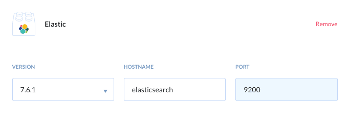 Preview Elastic Search action, tab Environment