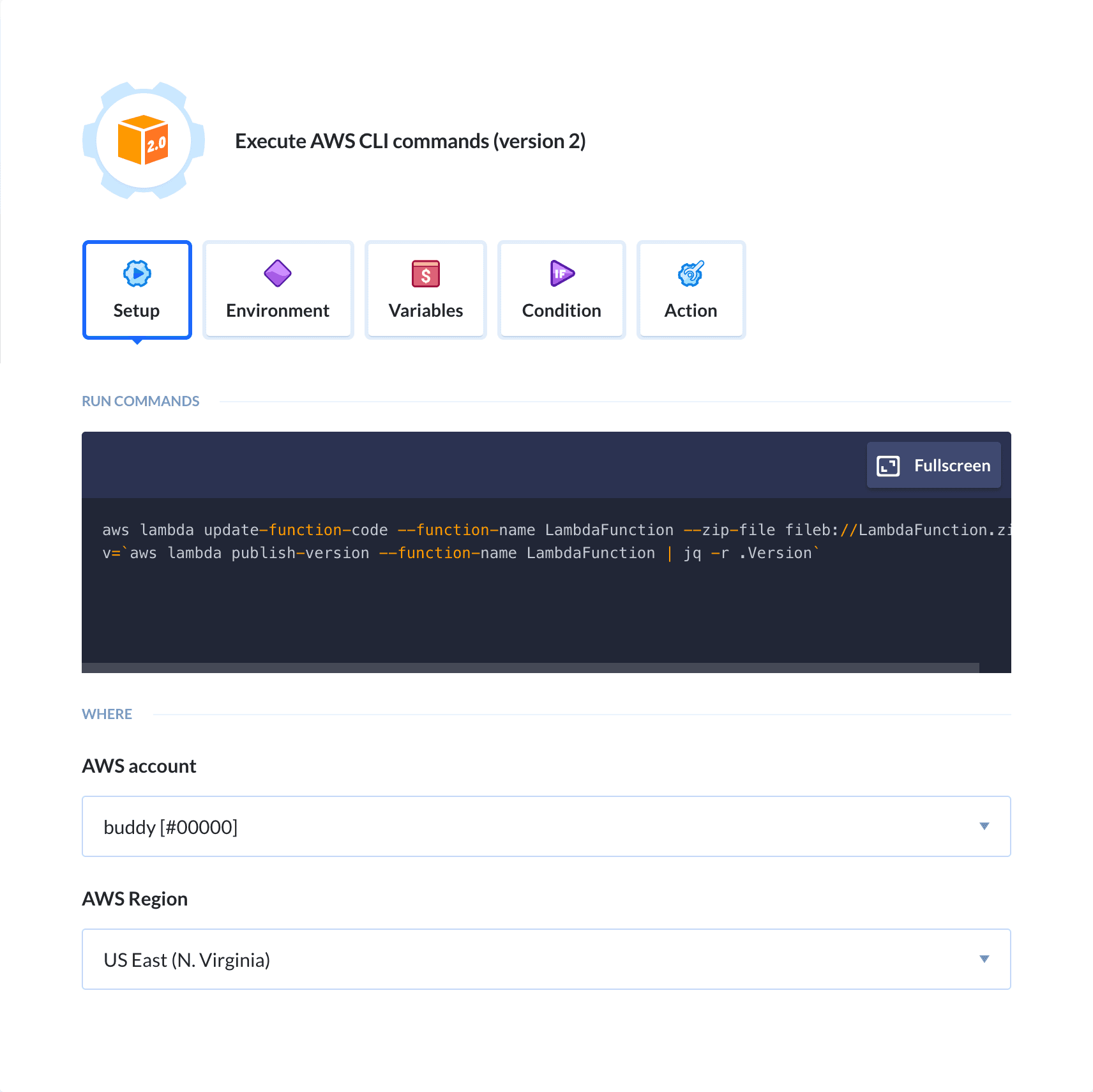 Preview AWS CLI version 2 action