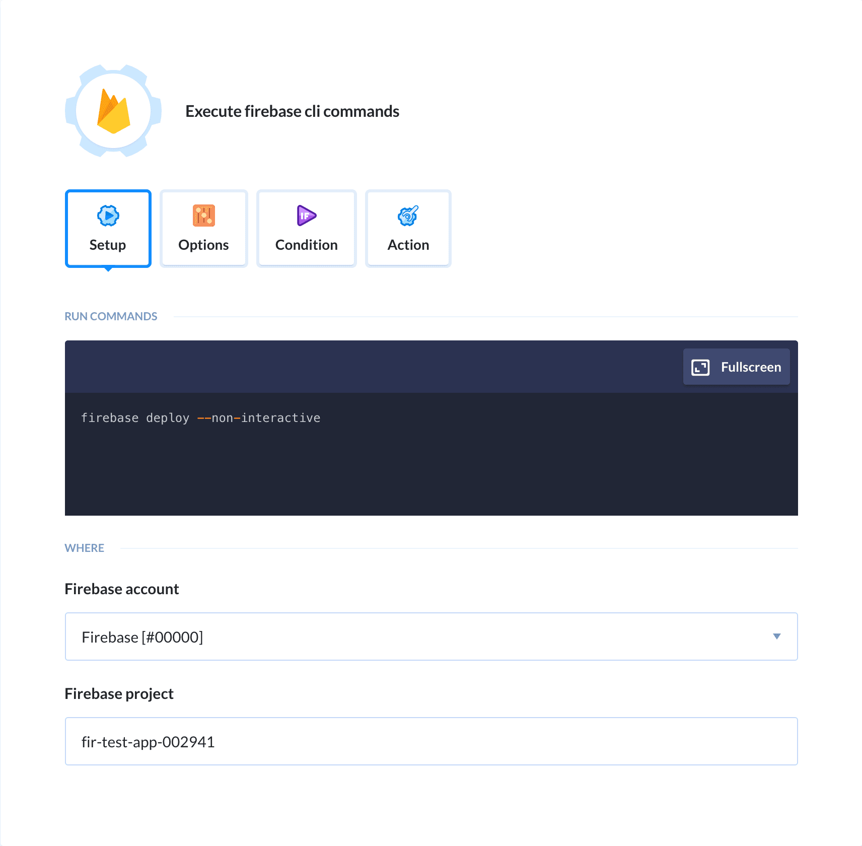 Preview Firebase action