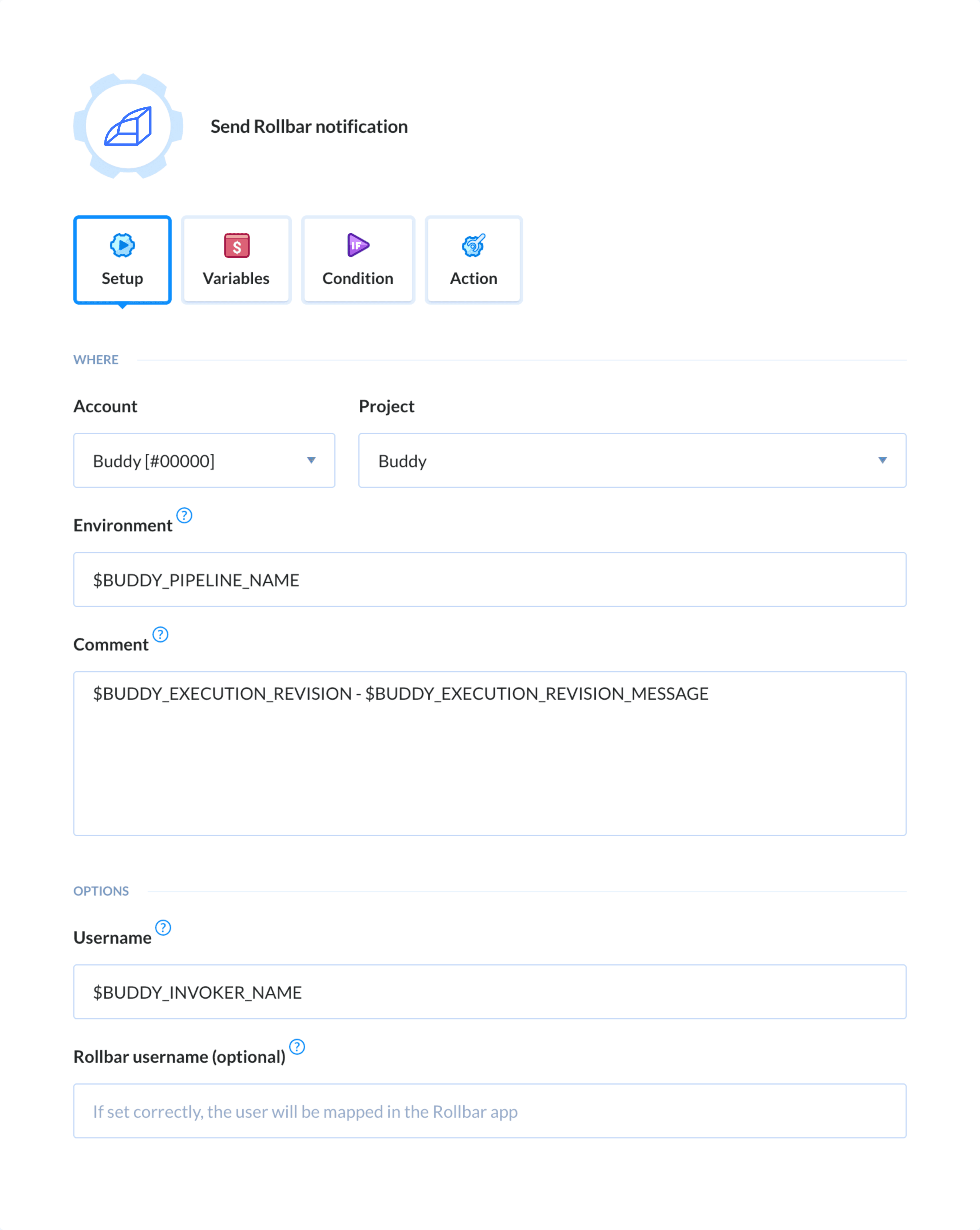 Preview Rollbar action