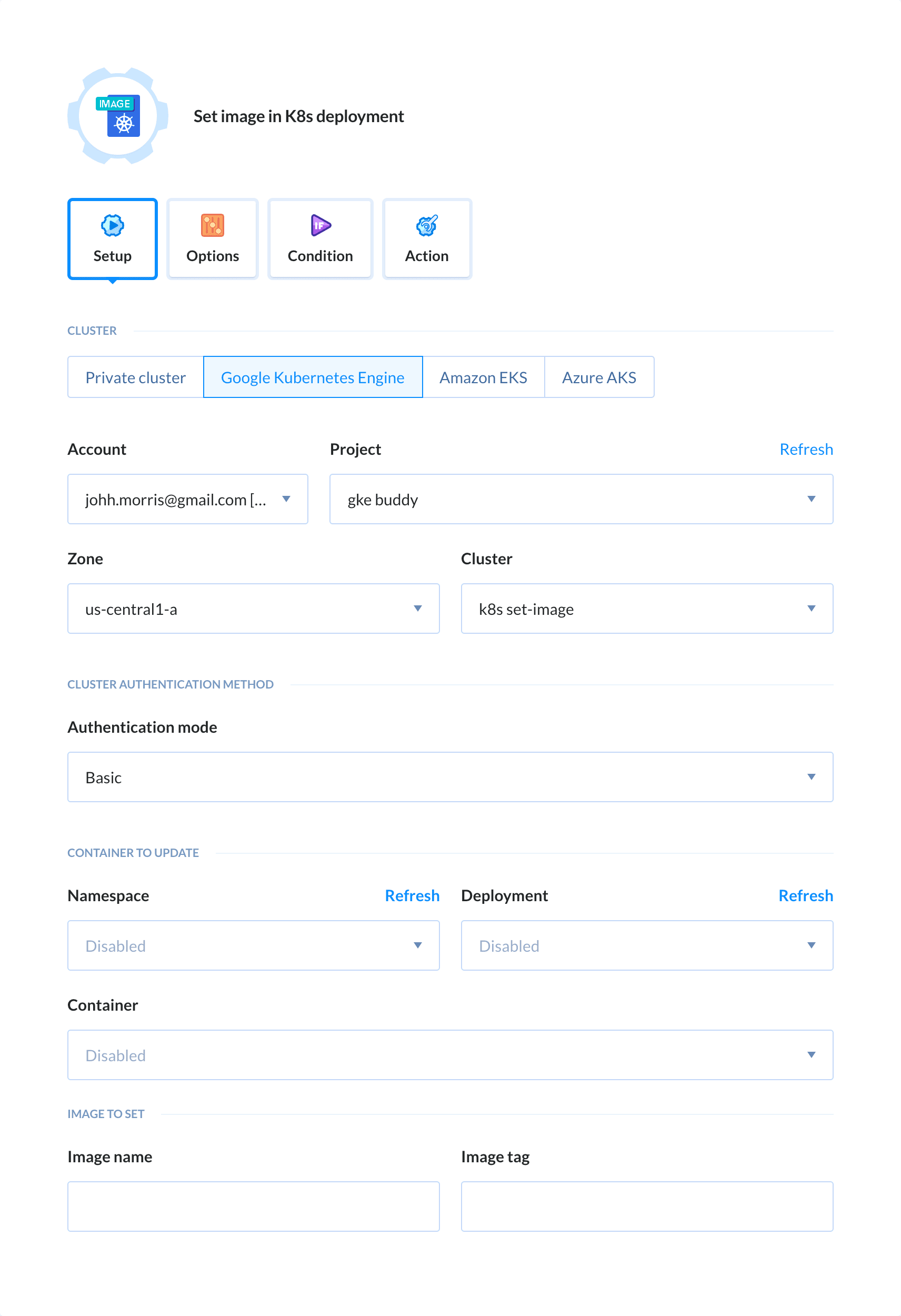 Preview Set Kubernetes Image action