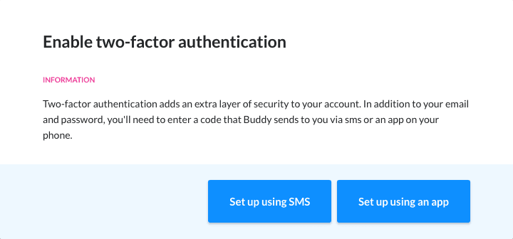 Enabling two-factor authentication