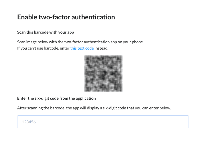 Google Authenticator 2FA setup