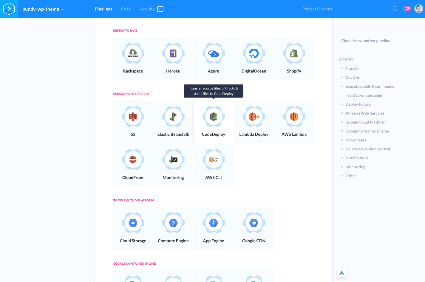 Location of AWS Code Deploy