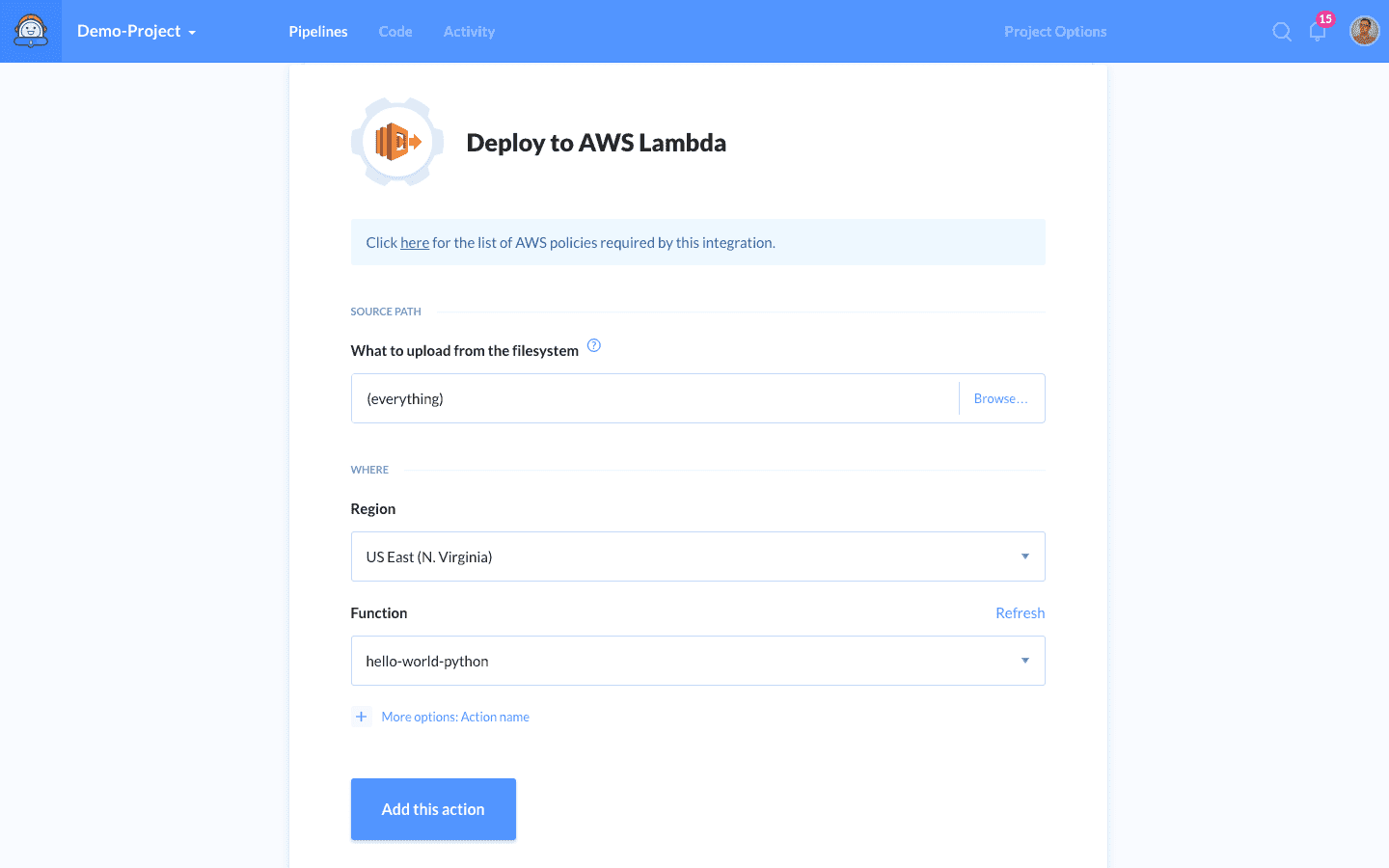 TableMain of AWS Lambda Deploy