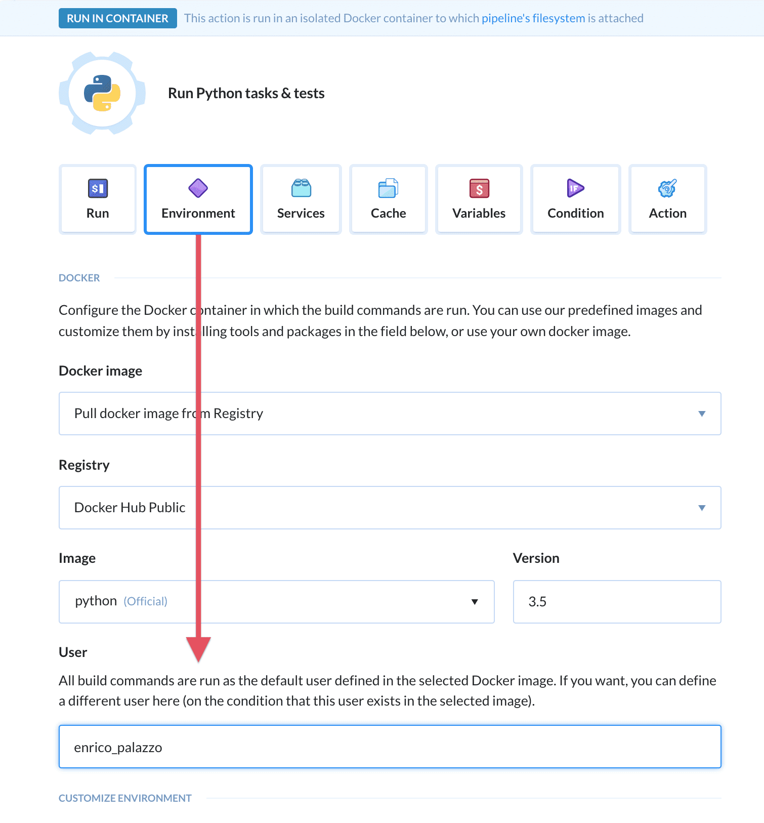 Setting up build user