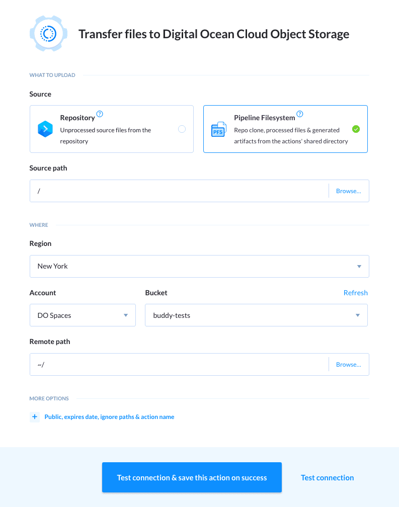 DigitalOcean Spaces configuration