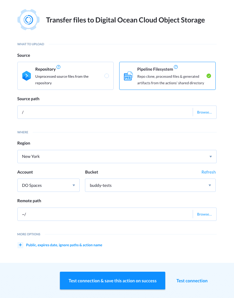 DigitalOcean Spaces configuration