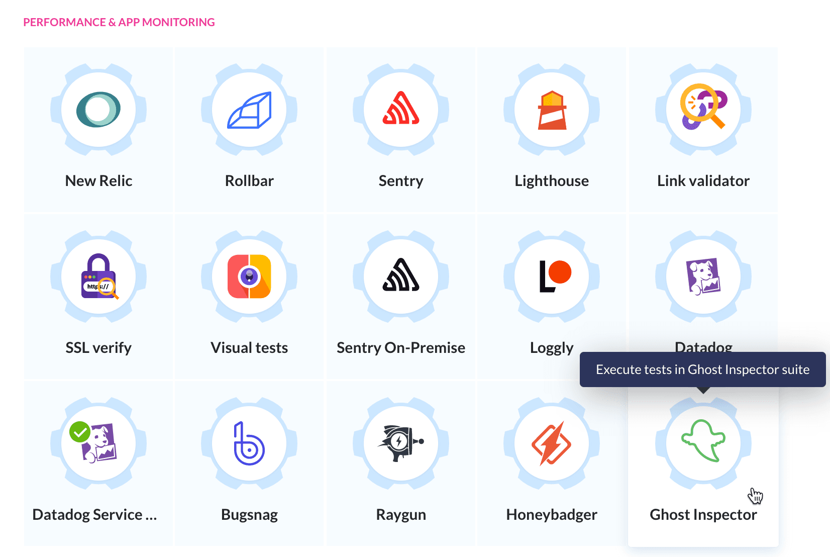 App monitoring actions