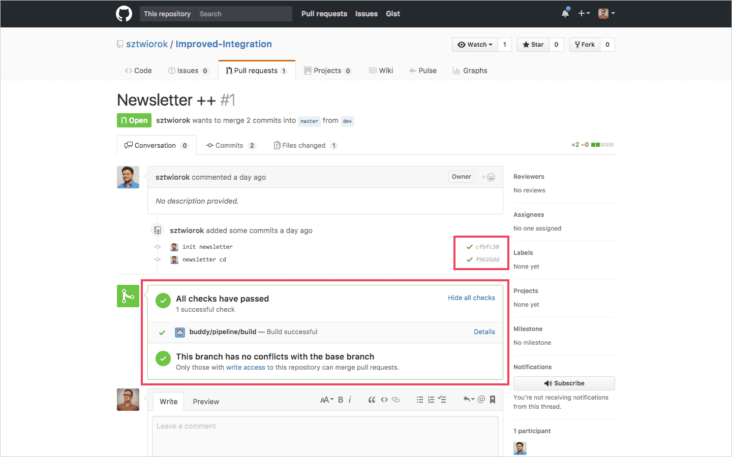 Pull request details