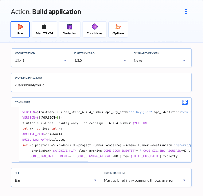 Flutter build