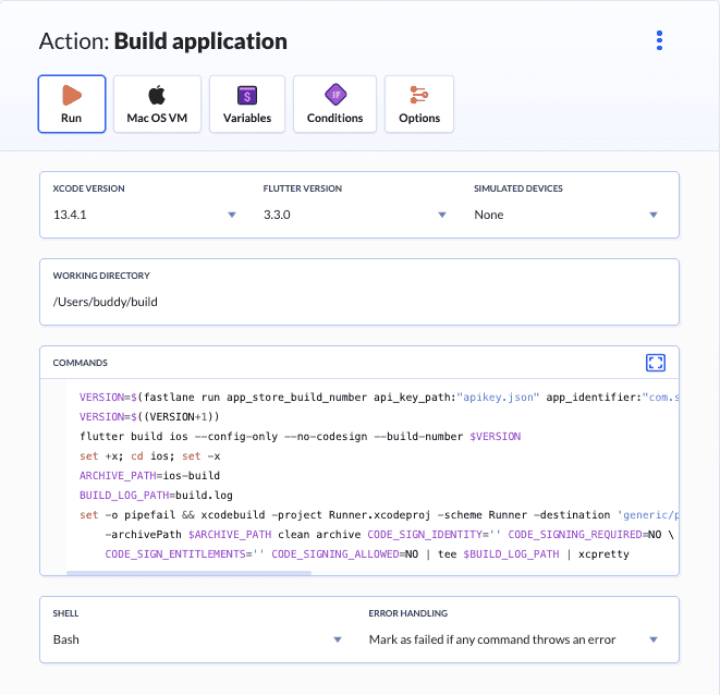 Flutter build