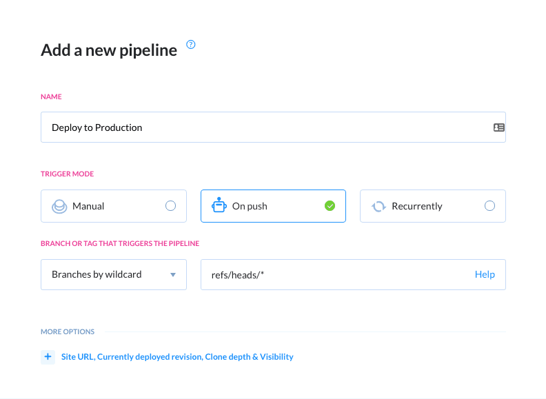 Adding a new pipeline