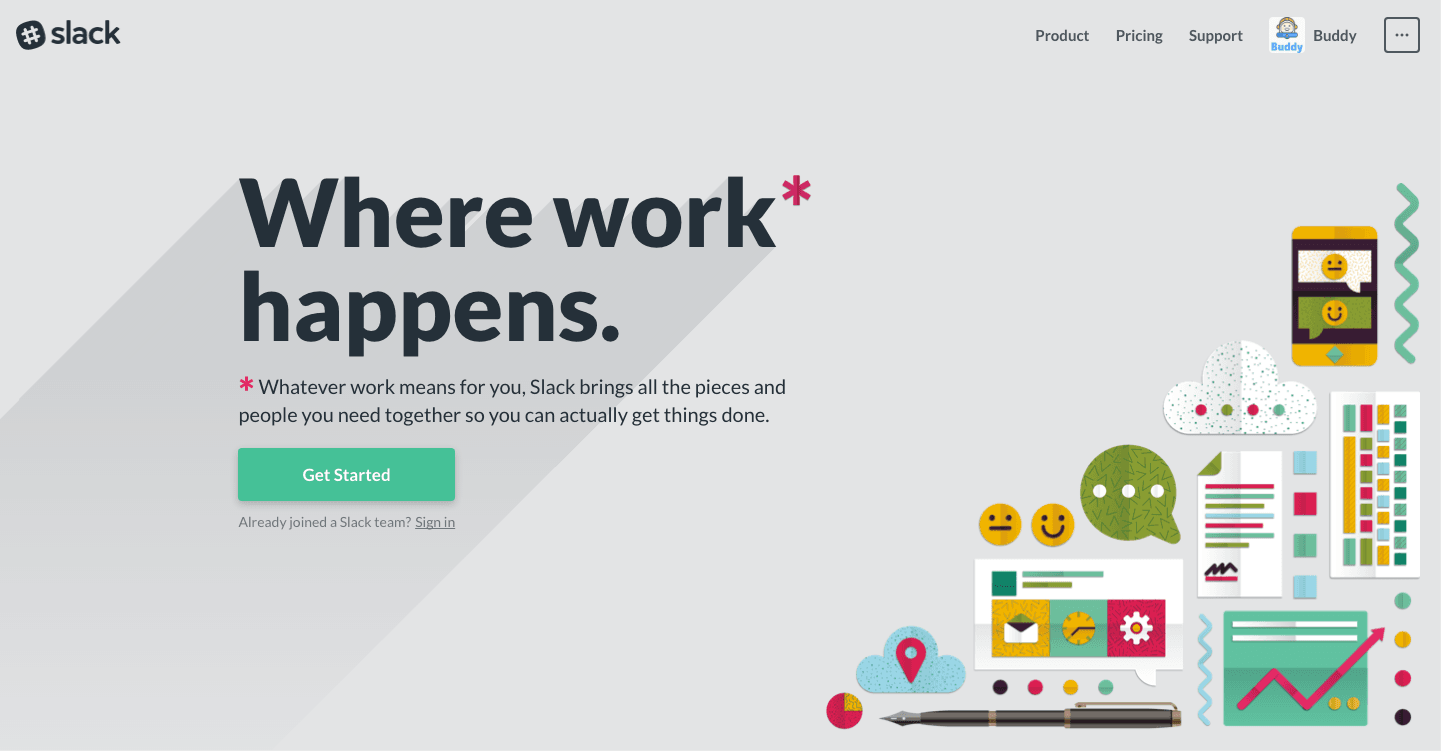 Slack website