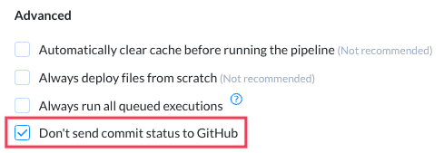 Disabling commit status