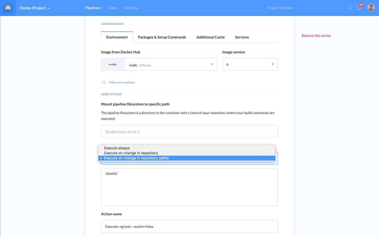 Environment configuration