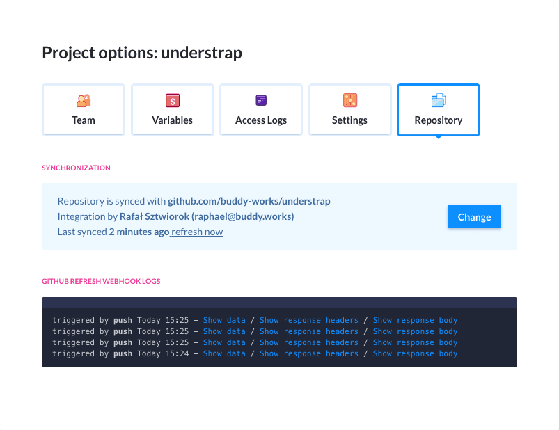 Webhook logs