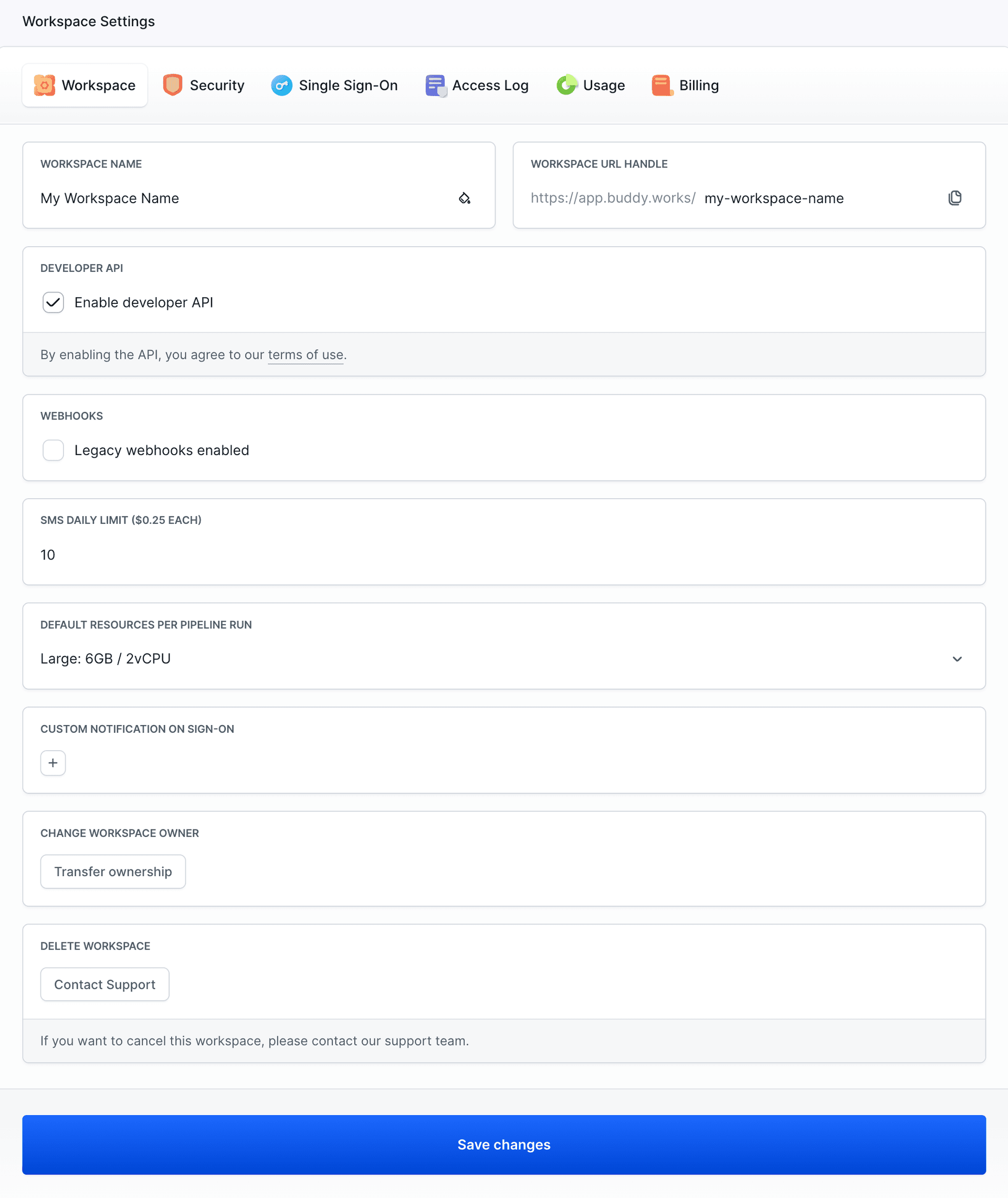 Developer API toggle