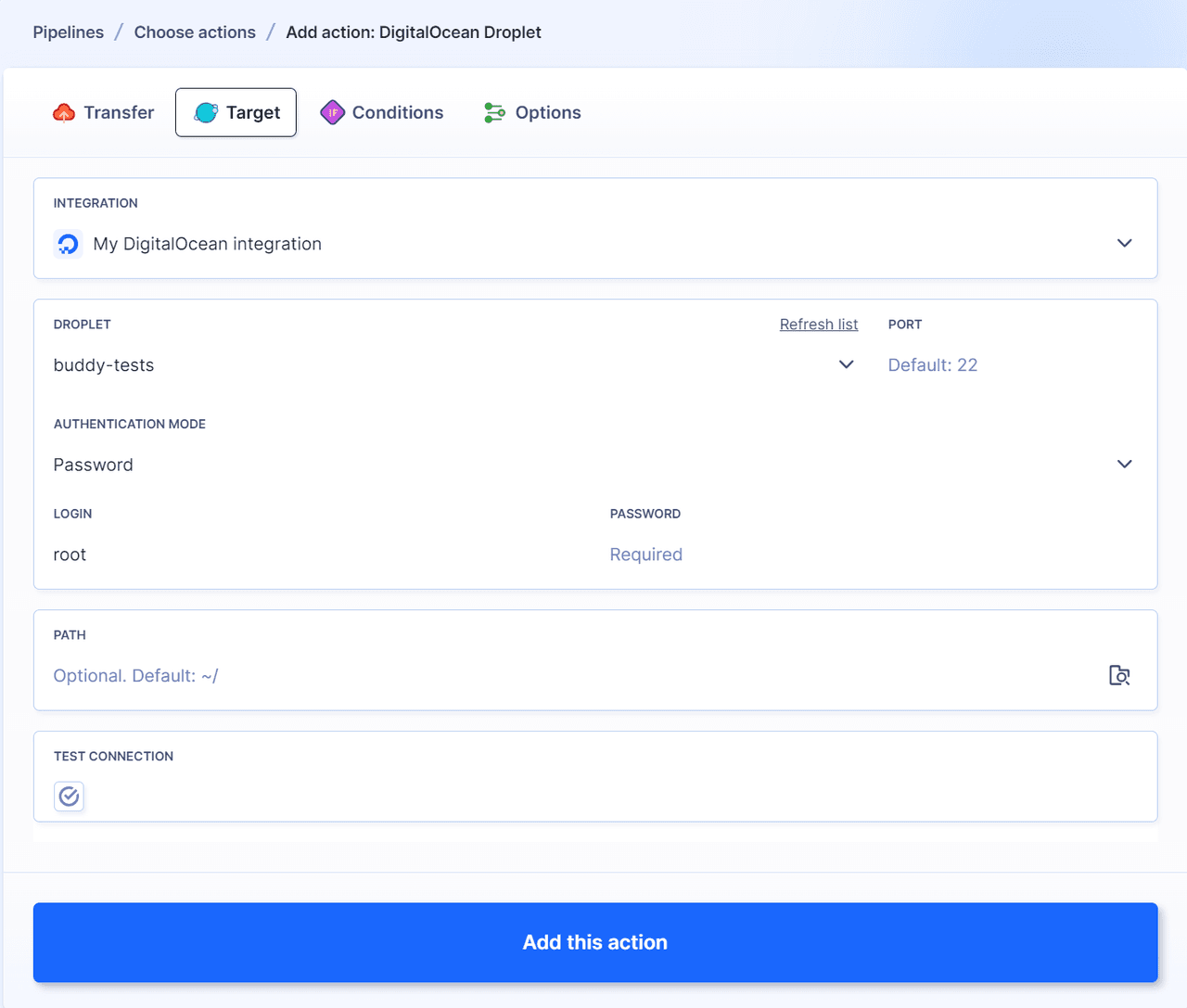 Automate DigitalOcean deployment with Buddy pipelines | Docs