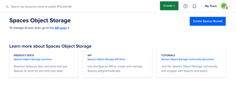 Deployment to DigitalOcean Spaces | Docs