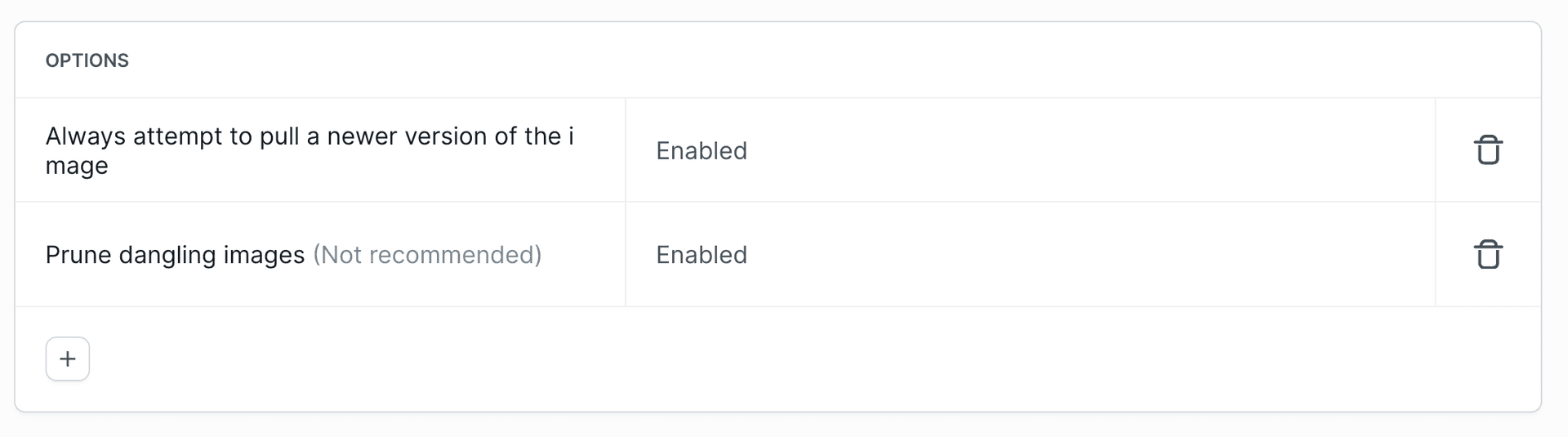 Cache options