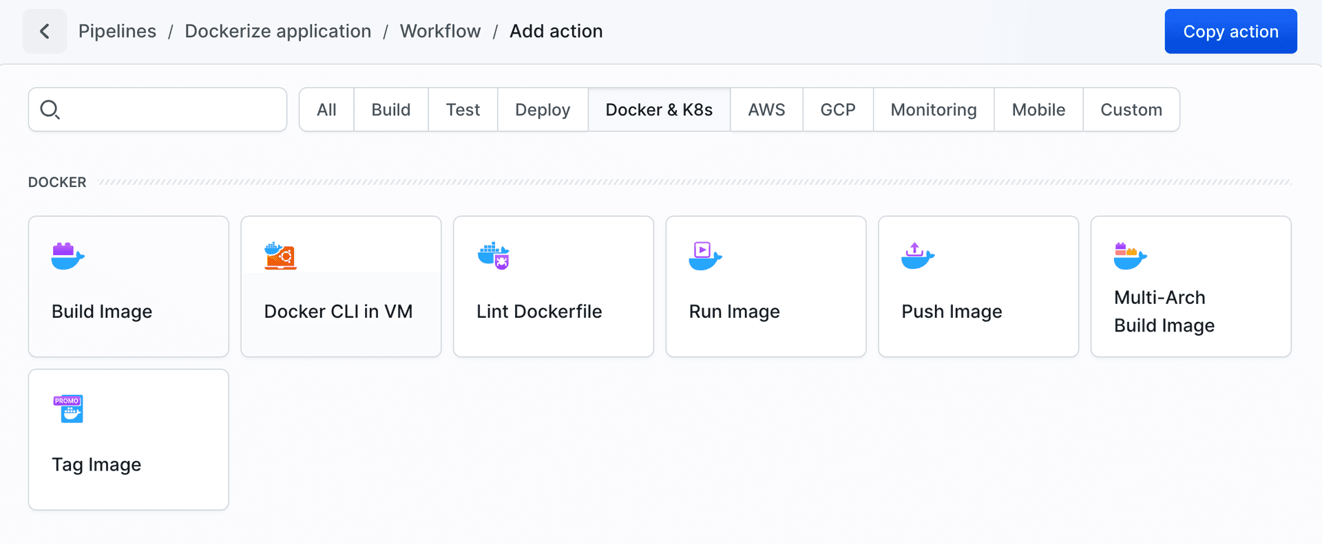 Adding Build Docker image action
