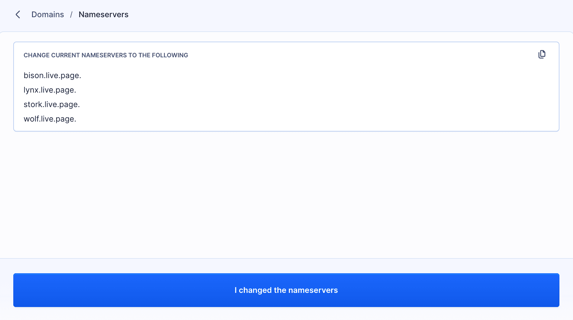 Nameserver list