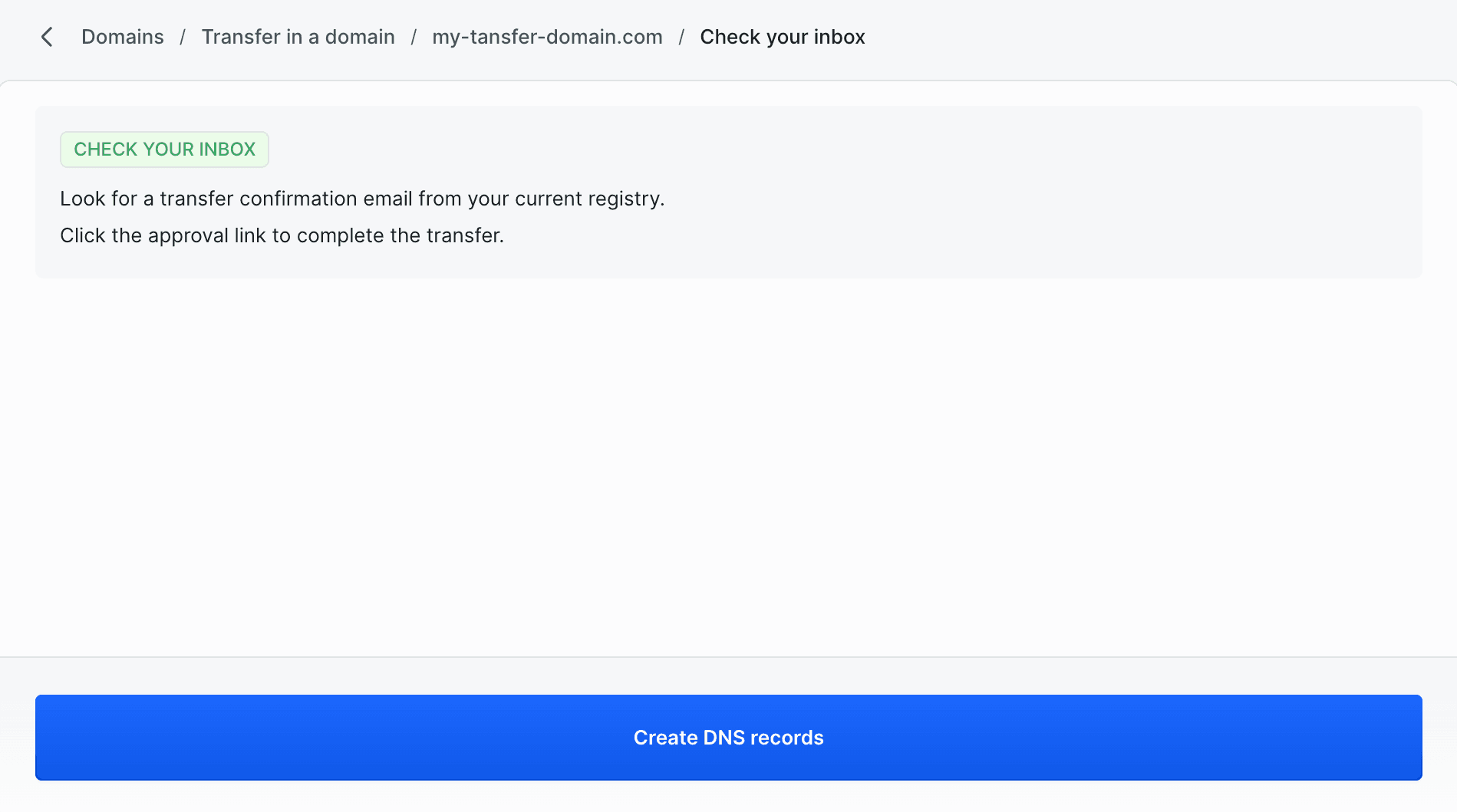 Confirmation email