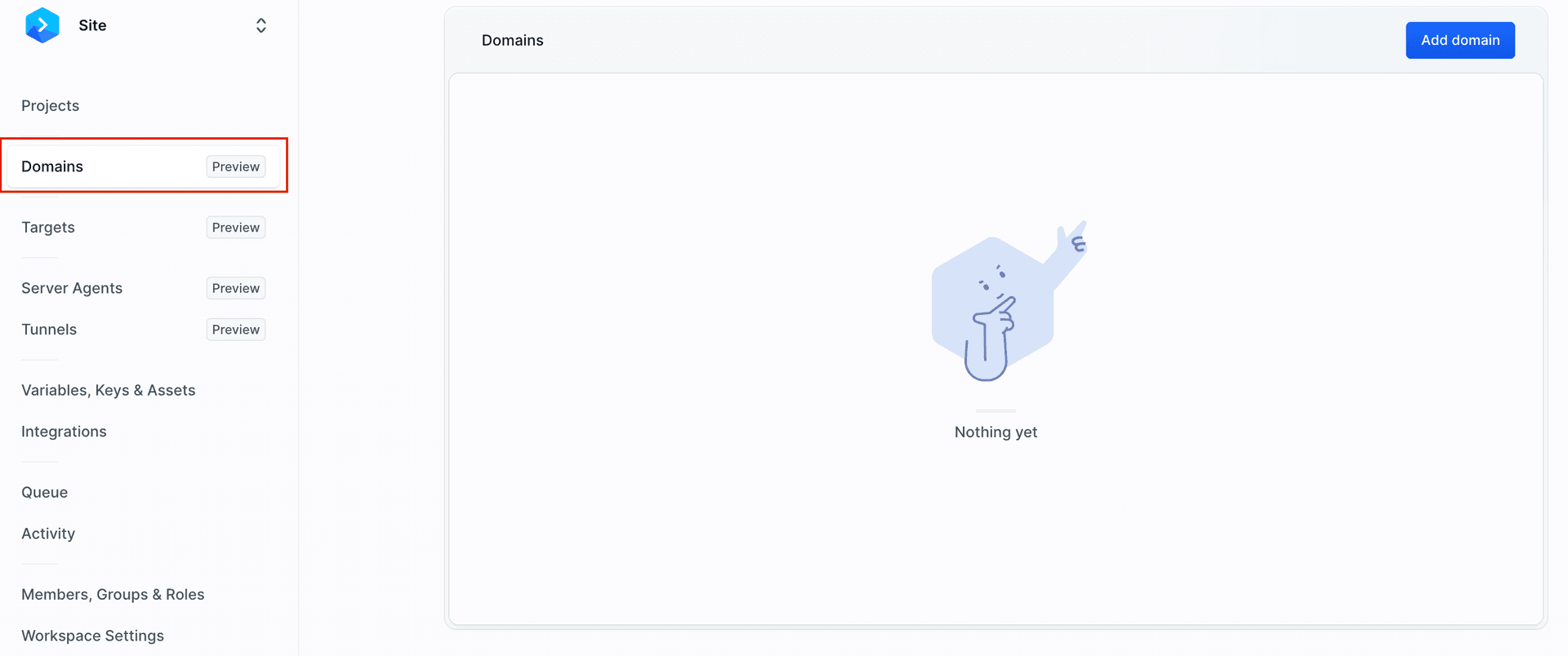 Domains tab