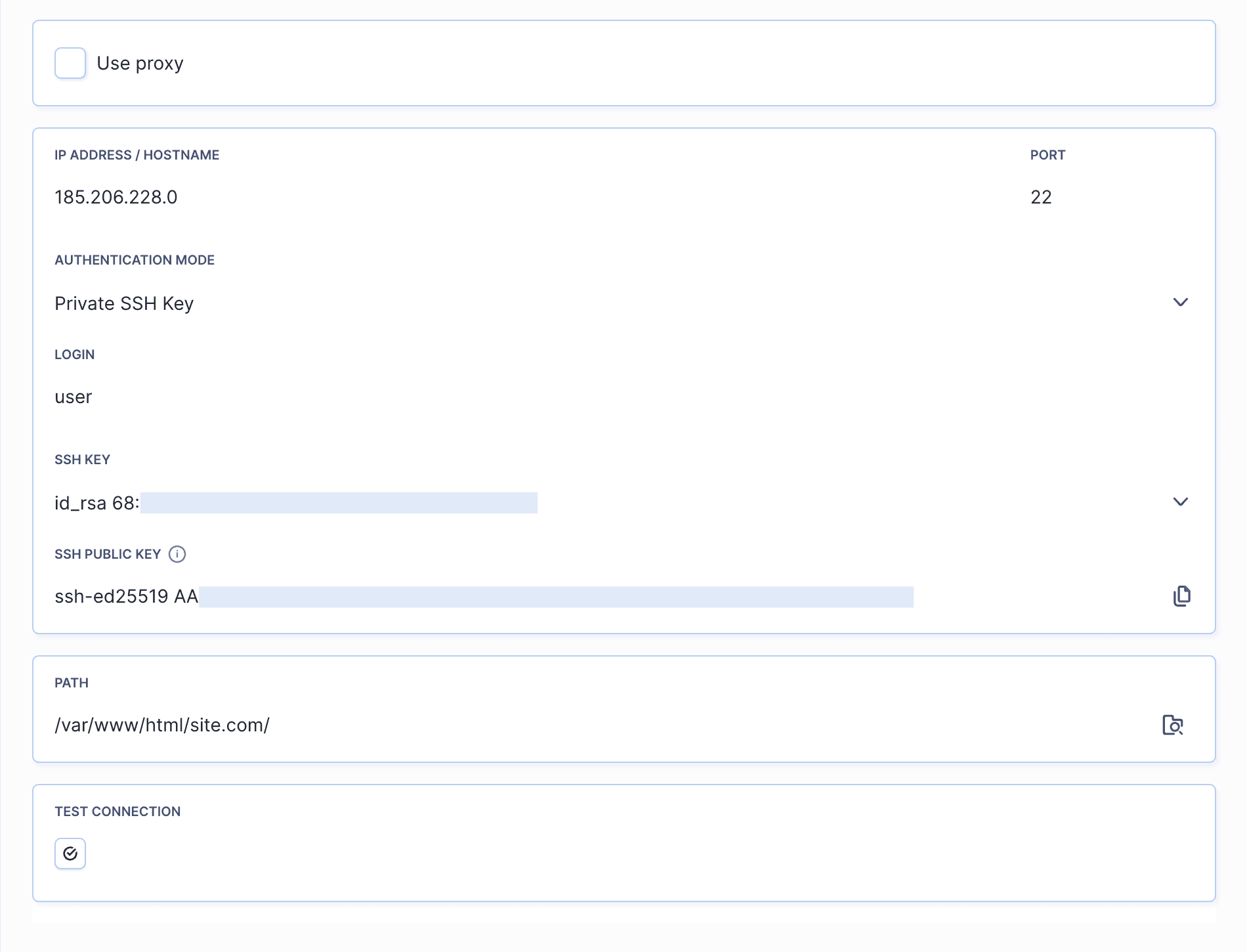Using SSH key as an environment variable in SFTP action