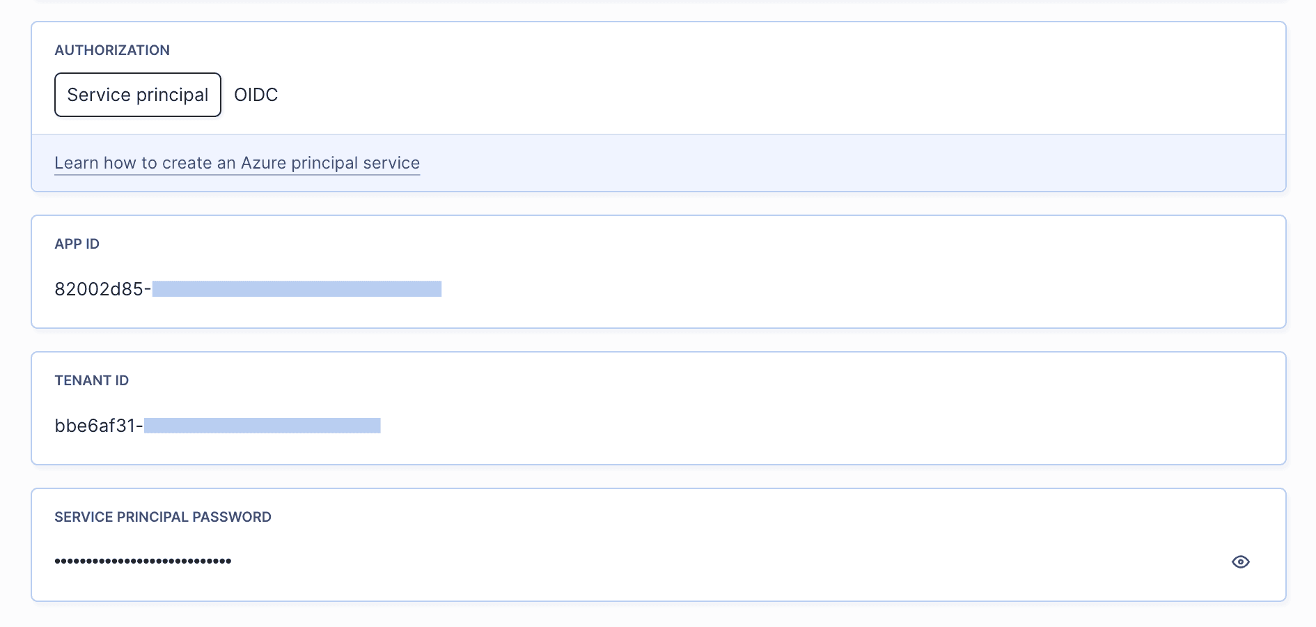 Azure authorization configuration