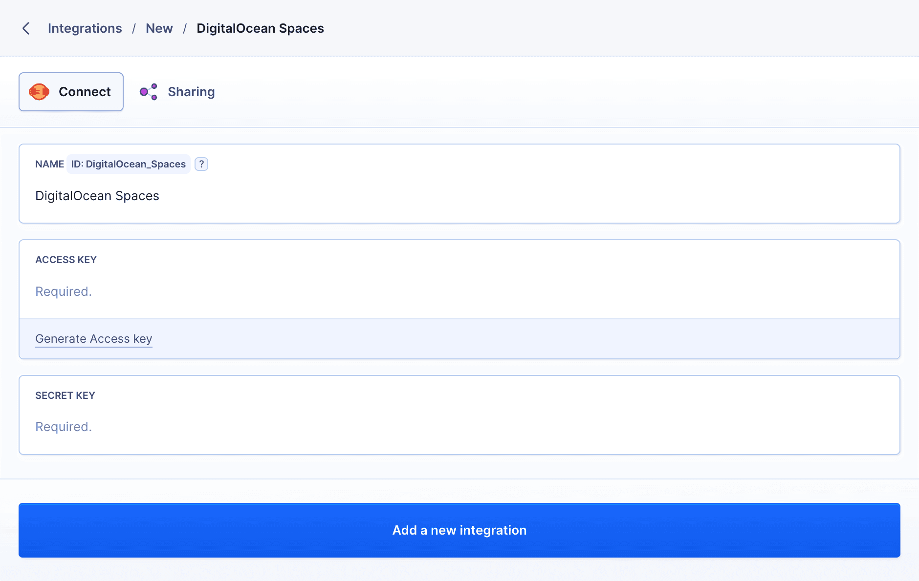 DO Spaces integration configuration