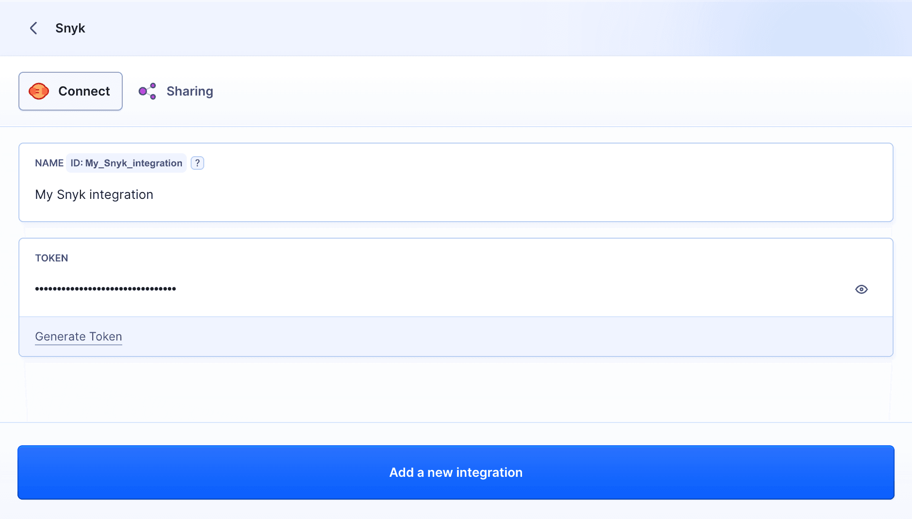Snyk integration configuration