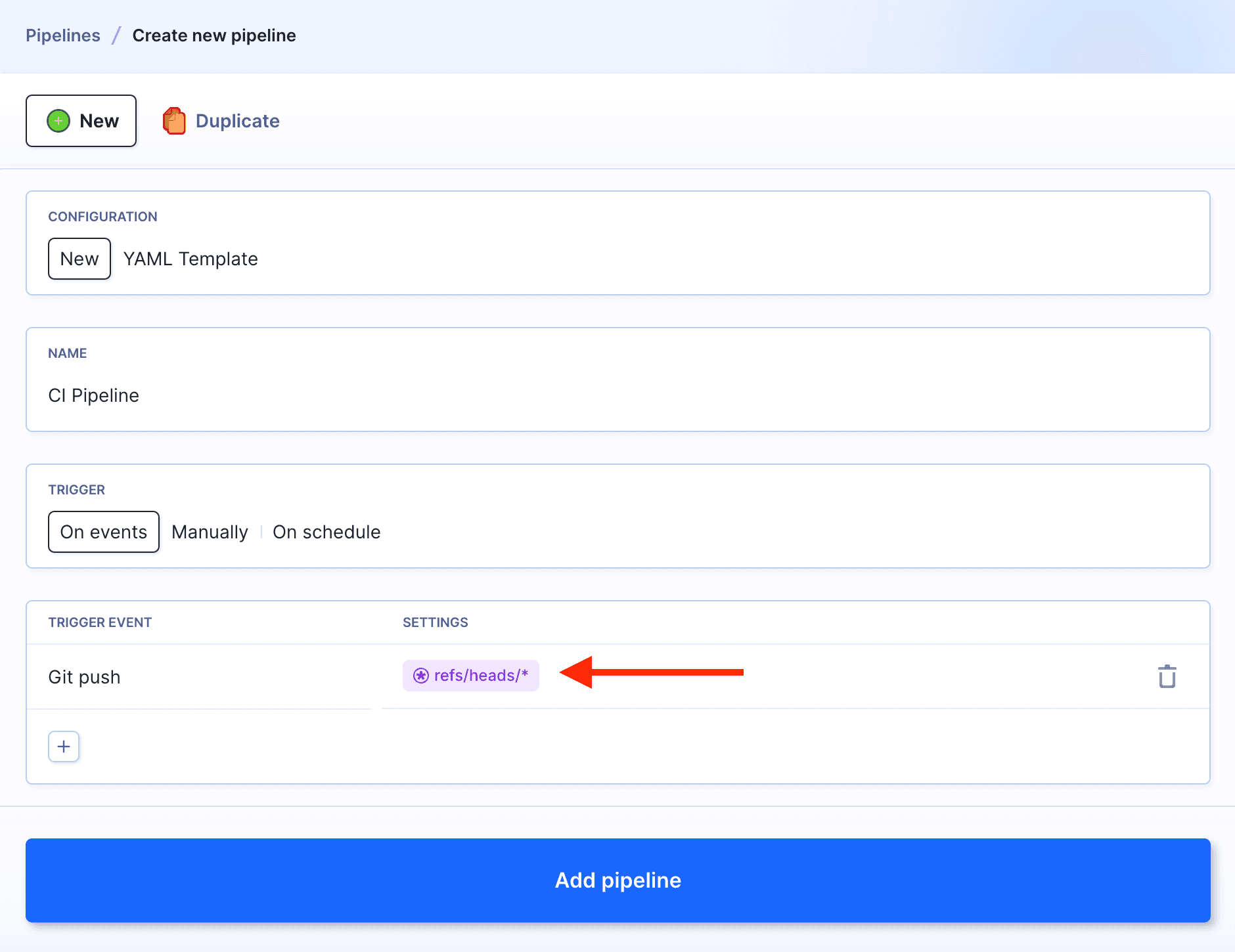 Adding new pipeline