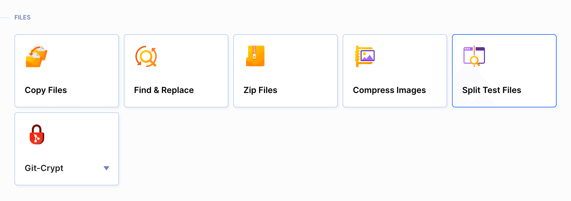 Split Test Files action