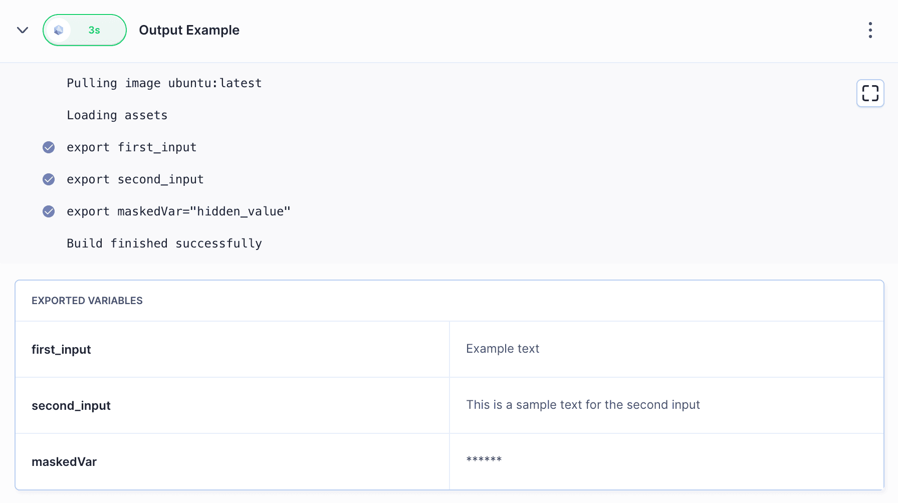 Action output