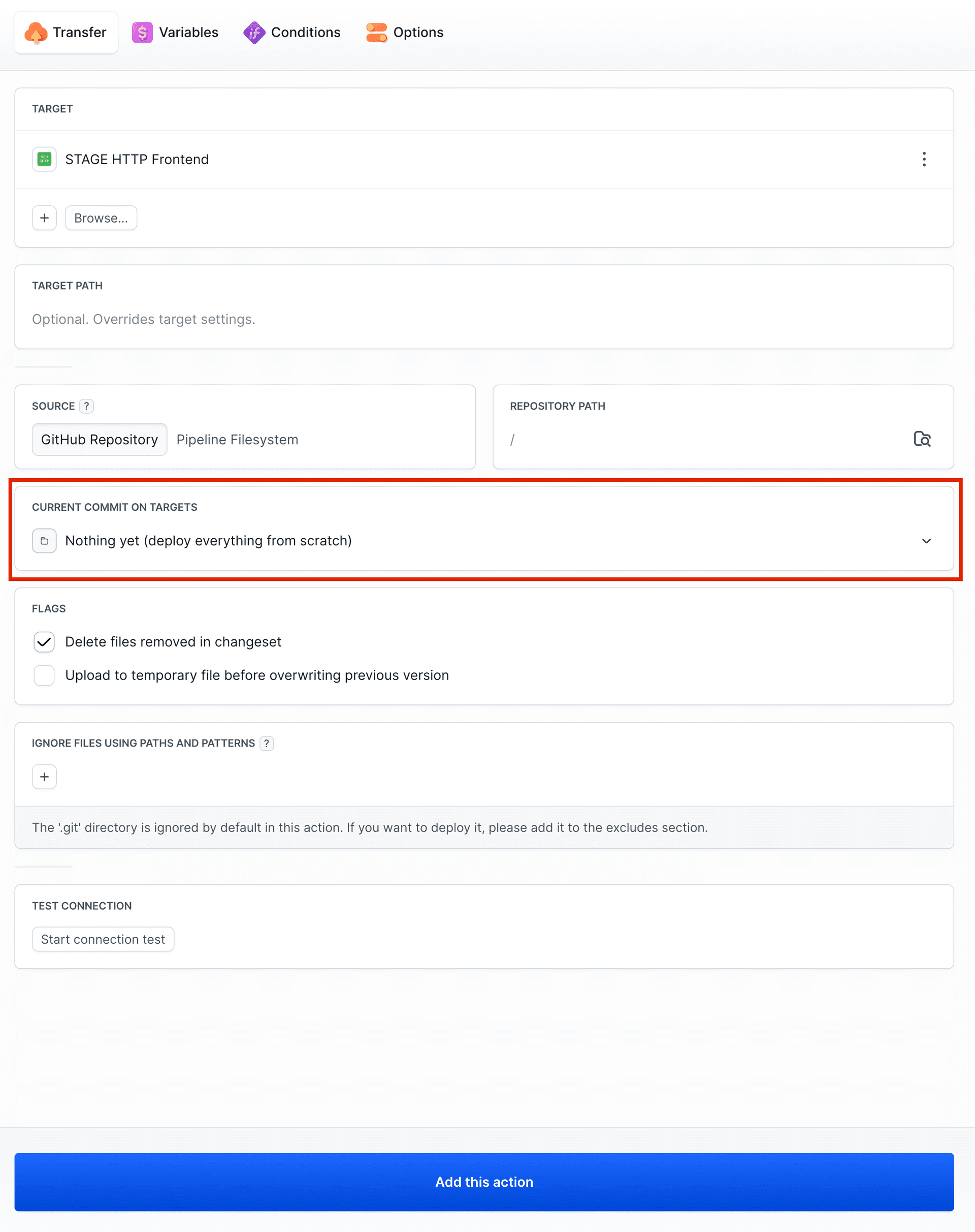 Deploying to specific revision