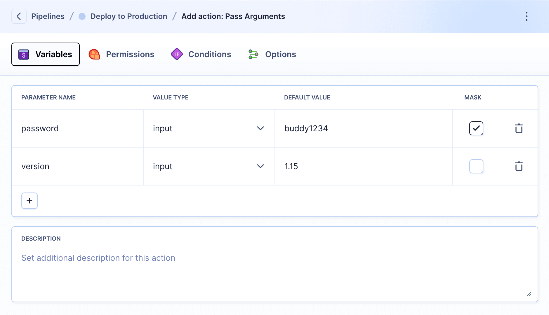 Pass arguments window