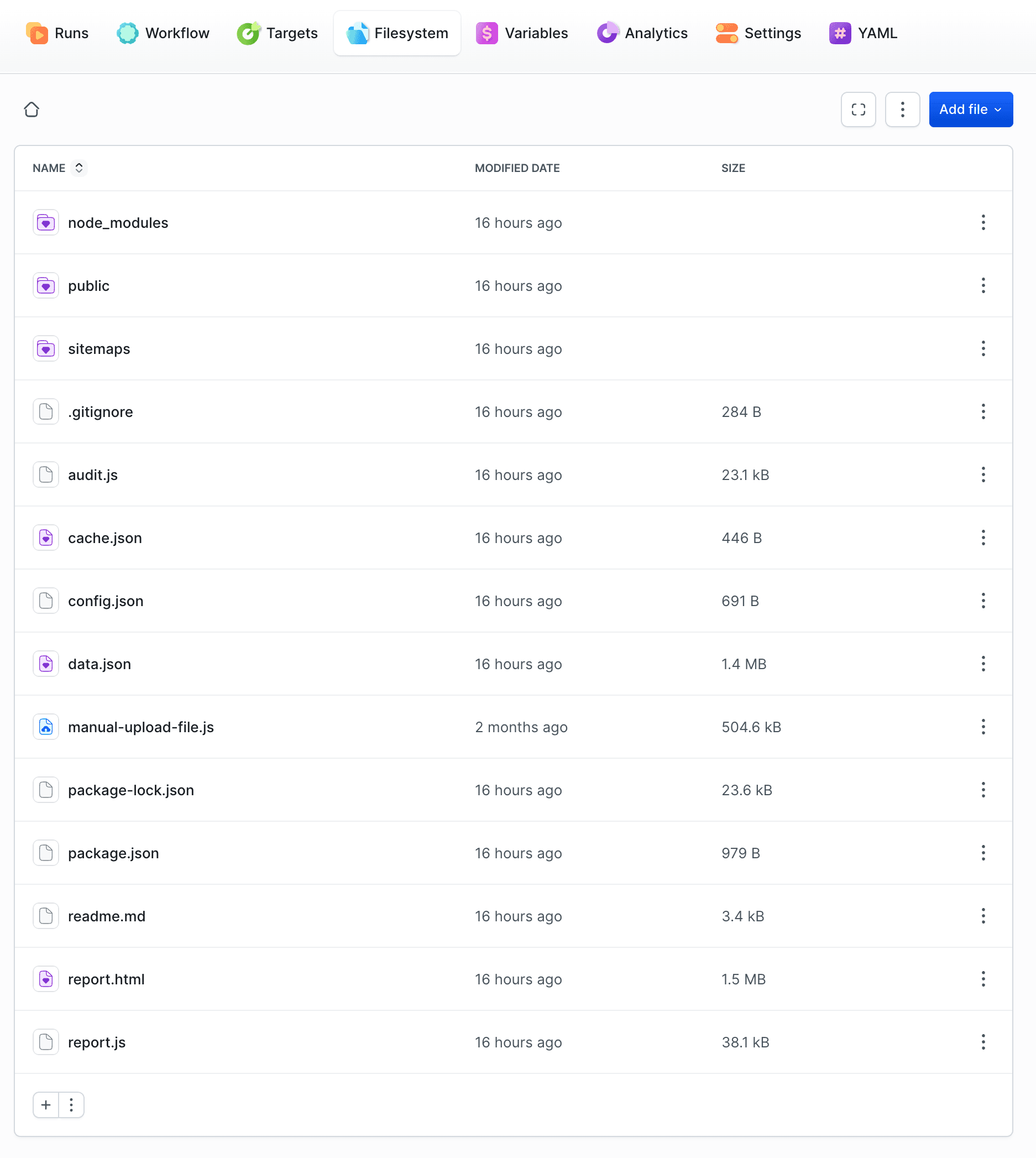 Pipeline filesystem