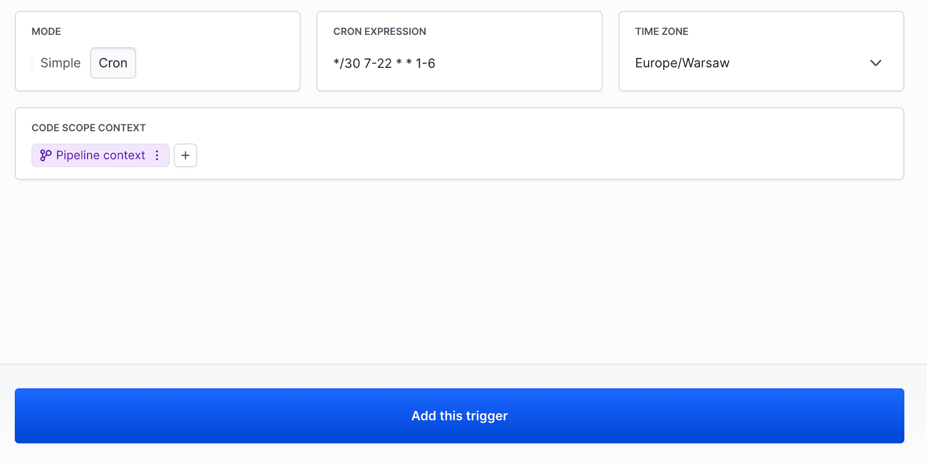 Cron in Buddy UI
