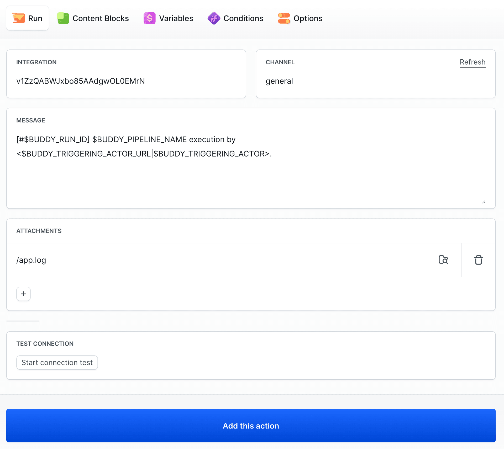 Default Slack notification preview