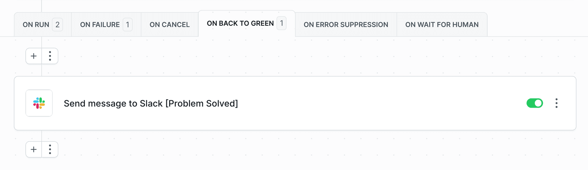 Back to normal notification example
