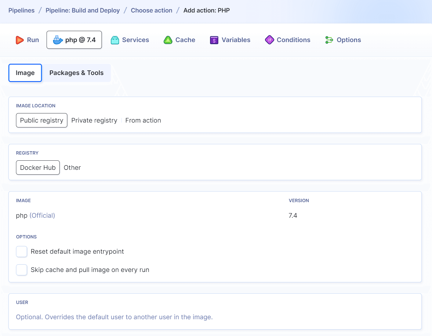 PHP action image